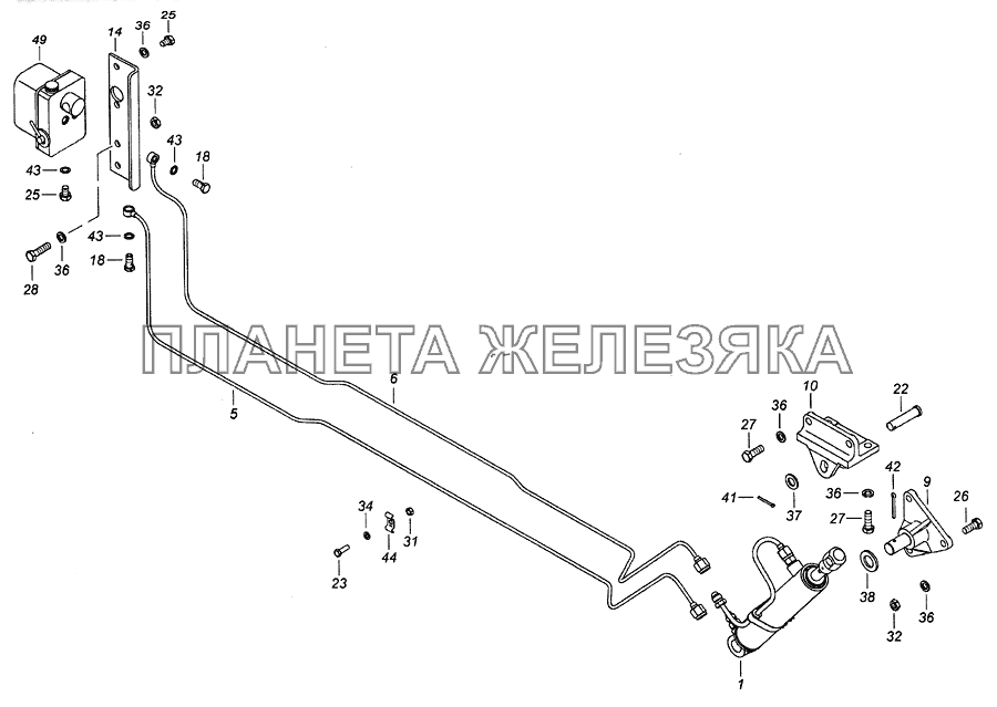 6520-5000079-01 Установка механизма опрокидывания кабины КамАЗ-6522 (Euro-2, 3)
